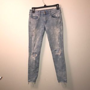 american eagle jegging distressed jeans